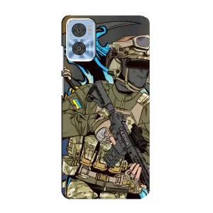 Чехлы с картинкой ЗСУ для Motorola MOTO E22 (AlphaPrint) (Воин ВСУ)