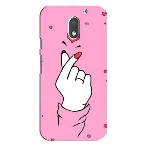 Чехол с принтом для Motorola MOTO E3 (AlphaPrint - Знак сердечка)
