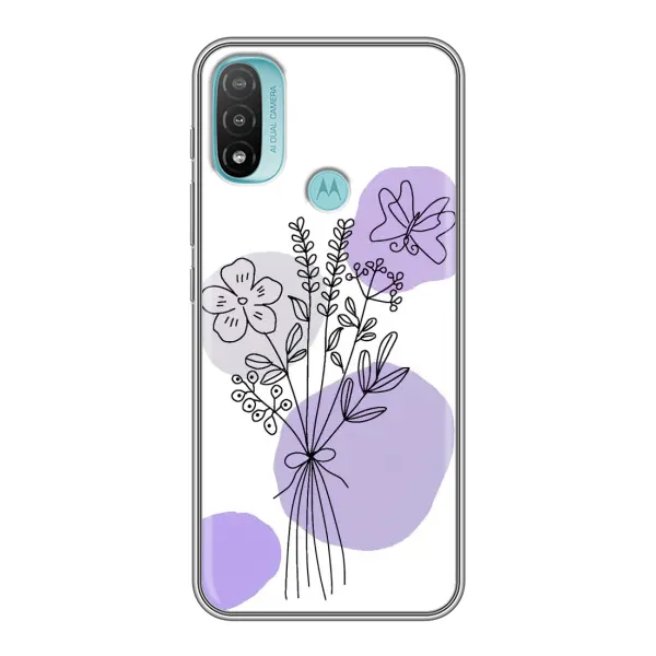 Чехол с принтом «Букет фиолетовая абстракция» для Motorola MOTO E40