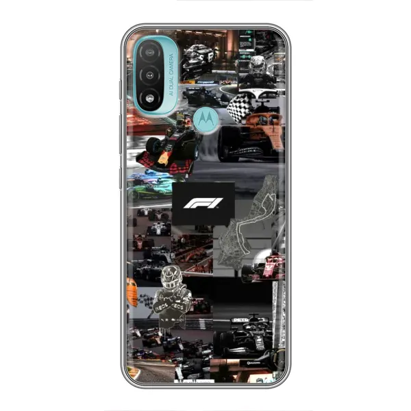 Чехол с принтом «Гоночный коллаж Ф1» для Motorola MOTO E40