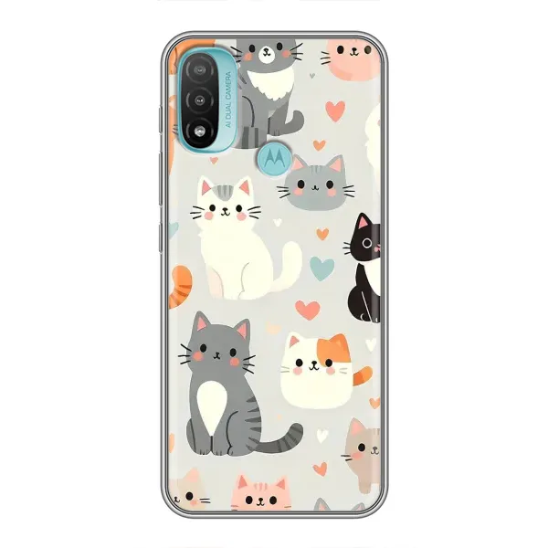 Чехол с принтом «Коллаж котов» для Motorola MOTO E40 Чехол с принтом «Коллаж котов» для Motorola MOTO E40
