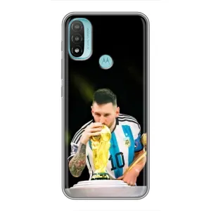 Чохли для Motorola MOTO E40 (Leo чемпіон) (AlphaPrint) (Кубок Мессі)