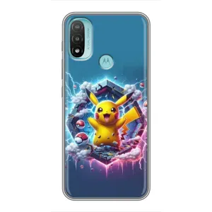 Чохол з Пікачу на Motorola MOTO E40 (Лого Пікачу)