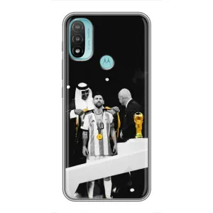 Чохли для Motorola MOTO E40 (Leo чемпіон) (AlphaPrint) (Мессі коронований)