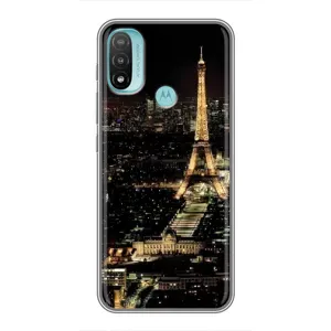 Чехол Эйфелева Башня для Motorola MOTO E40 - (AlphaPrint) (Ночной Париж)