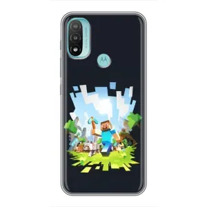 Чехол с принтом «персонажи Minecraft» для Motorola MOTO E40