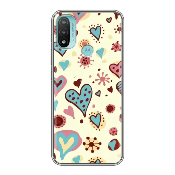 Чехол с принтом «Сердечки» для Motorola MOTO E40 Чехол с принтом «Сердечки» для Motorola MOTO E40