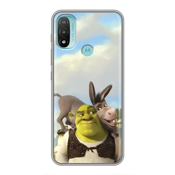 Чехол с принтом «Шрек и Осел» для Motorola MOTO E40