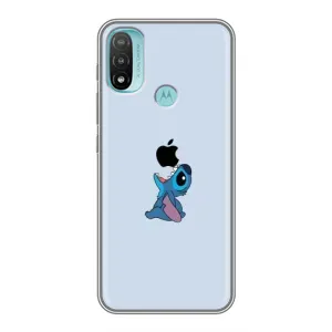 Чехол с принтом Стич на Motorola MOTO E40 (Stitch apple)