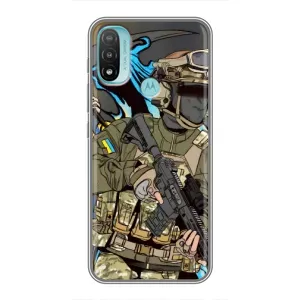 Чехлы с картинкой ЗСУ для Motorola MOTO E40 (AlphaPrint) (Воїн ЗСУ)