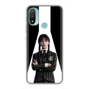Чехлы Венсдей на Motorola MOTO E40 Уэнсдей (AlphaPrint) (W-Wednesday)
