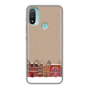 Новогодние, Праздничные Чехлы для Motorola MOTO E40 - 2024 год (Зимний город)