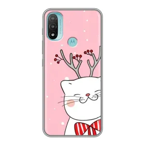 Новогодние Чехлы для Мото Е40 (VPrint) (Зимний кот)