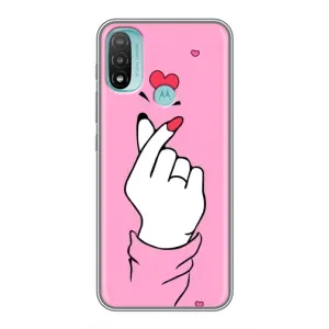 Чехол с принтом для Motorola MOTO E40 (AlphaPrint - Знак сердечка)