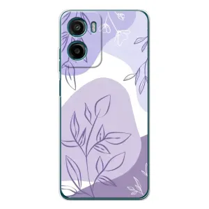 Силконовий чохол з принтом в квітах на Motorola Moto G05 (Фіолетове листя абстракція)