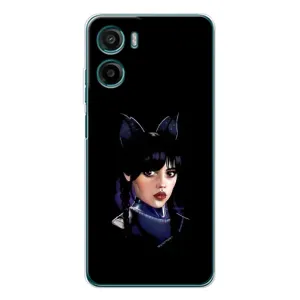 Чехлы Венсдей на Motorola Moto G05 Уэнсдей (AlphaPrint) (серьезная Уэнздей)