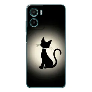 Чохол з принтом для Motorola Moto G05 (AlphaPrint) Модні коти (Силует котика)