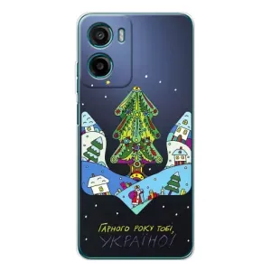 Зимні Чохли для Motorola Moto G06 Power - прозорий фон (Різдвяний герб)