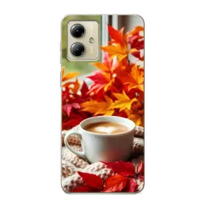 Чехол с уникальным дизайном «Осень с кофе» для Motorola MOTO G14