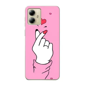 Чехол с принтом для Motorola MOTO G14 (AlphaPrint - Знак сердечка)