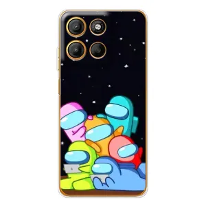 Чехол Амонг Ас для Motorola Moto G15 Power (AlphaPrint) (Скины в космосе)