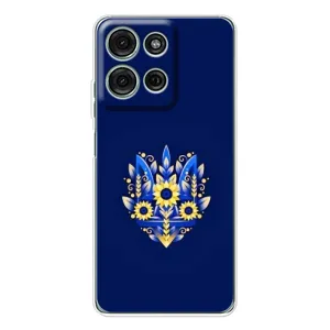 Чохли для Motorola Moto G15 Укр. Символіка (AlphaPrint) (Квітковий Герб)
