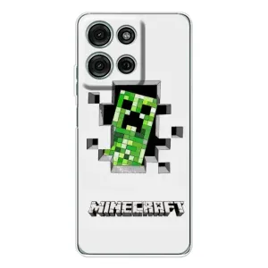 Чохол Майнкрафт на Motorola Moto G15 (AlphaPrint) Minecraft (кріпер Майнкрафт)