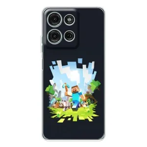 Чохол Майнкрафт на Motorola Moto G15 (AlphaPrint) Minecraft (персонажі Minecraft)