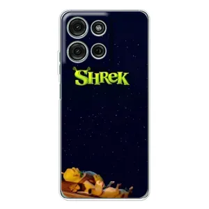 Чехол с мультфильмом Шрек на Motorola Moto G15 (Отдыхающий Шрек)