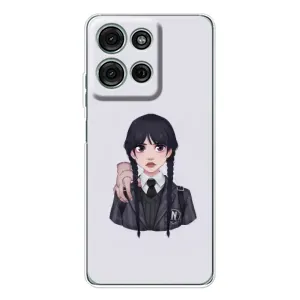 Чехлы Венсдей на Motorola Moto G15 Уэнсдей (AlphaPrint) (Уэнздей и Вещь)