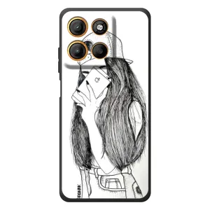 Чохол з друком для Motorola Moto G17 Power - (Мода) (AlphaPrint) (Фото дівчини)