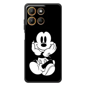 Міккі Маус чохол для Motorola Moto G17 Power (AlphaPrint - Мультяшні) (Маус на чорному)