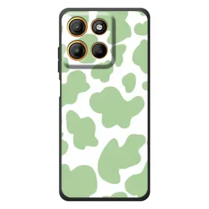 Чохол з принтом корови на 

Motorola Мото G17 Павер 
 (Зелений принт)