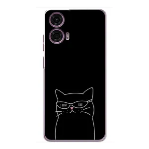 Чехол с рисунком кот на Motorola MOTO G24 Power (Равнодушный кот)