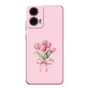 Чохол з розовим принтом для Motorola MOTO G24 Power (Букет квітів)