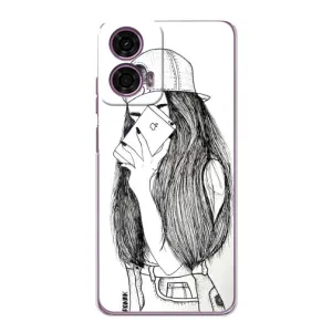 Чехол с печатью для Motorola MOTO G24 Power - (Мода) (AlphaPrint) (Фото девочки)