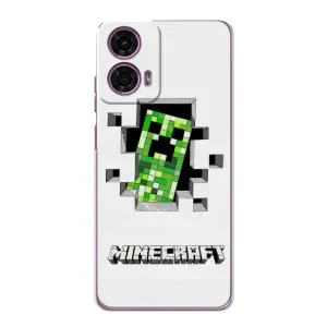 Чохол Майнкрафт на Motorola MOTO G24 Power (AlphaPrint) Minecraft (кріпер Майнкрафт)