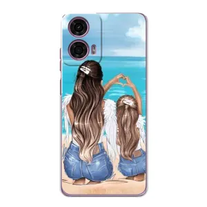 Чехол с печатью для Motorola MOTO G24 Power - (Мама с ребенком) (AlphaPrint) (Мама с доченькой)