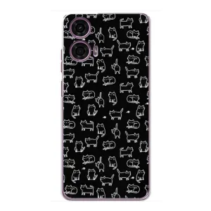 Чехол с принтом для Motorola MOTO G24 Power (AlphaPrint) Модные коты (Меленькие котики)