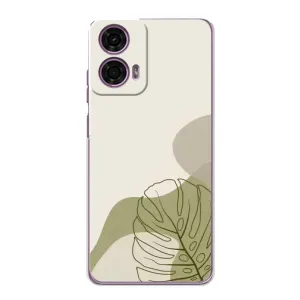 Силконовий чохол з принтом в квітах на Motorola MOTO G24 Power (Зелена монстера дизайн)