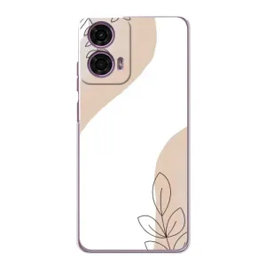 Силконовий чохол з принтом в квітах на Motorola MOTO G24 Power (Нюдова гілочка абстракція)