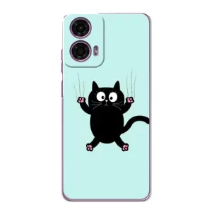Чехол с принтом для Motorola MOTO G24 Power (AlphaPrint) Модные коты (Падающий кот)