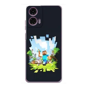 Чохол Майнкрафт на Motorola MOTO G24 Power (AlphaPrint) Minecraft (персонажі Minecraft)