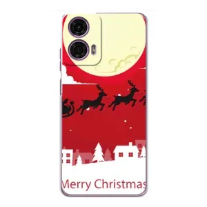 Рождественские Чехлы для Motorola MOTO G24 Power (VPrint) (Санта с оленями)
