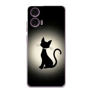 Чехол с принтом для Motorola MOTO G24 Power (AlphaPrint) Модные коты (Силуэт котика)