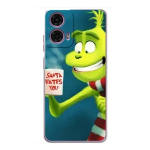 Рождественские Чехлы для Motorola MOTO G24 Power (VPrint) (Зеленый Гринч)