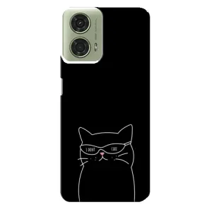 Чохол з малюнком кіт на Motorola MOTO G24 (Байдужий кіт)