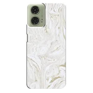Мраморный чехол на Motorola MOTO G24 (VPrint) (Белый мрамор)