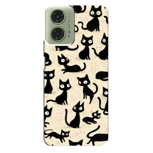 Чохол з малюнком кіт на Motorola MOTO G24 (Чорні коти)