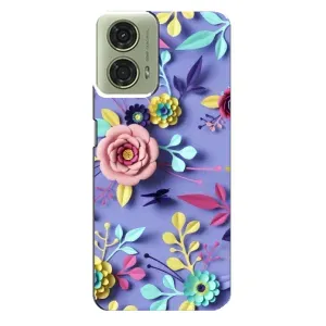 Чехлы с Цветами для Motorola MOTO G24 (VPrint) (Цветочный дизайн)